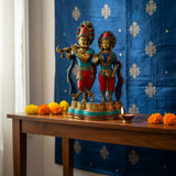 Radha Krishna Bronce con Piedras 35 cm