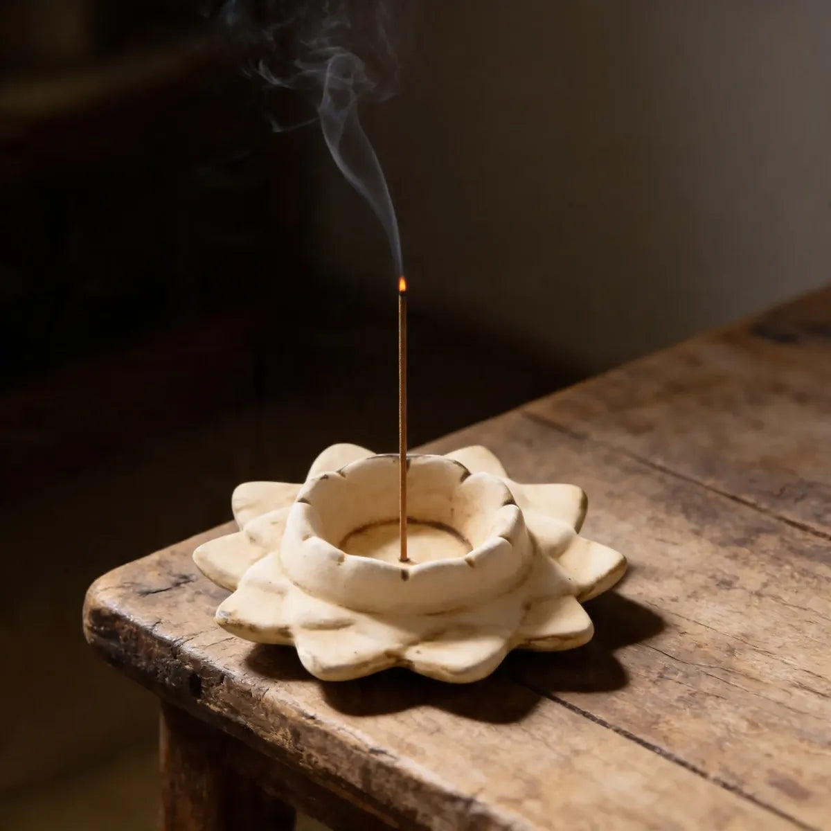 Sahumador Porta Incienso  Flor de Loto Ceramica