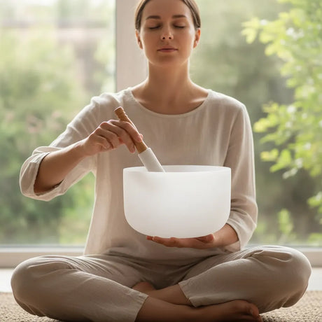 Cuenco Tibetano Cuarzo 8 Pulgadas Nota FA