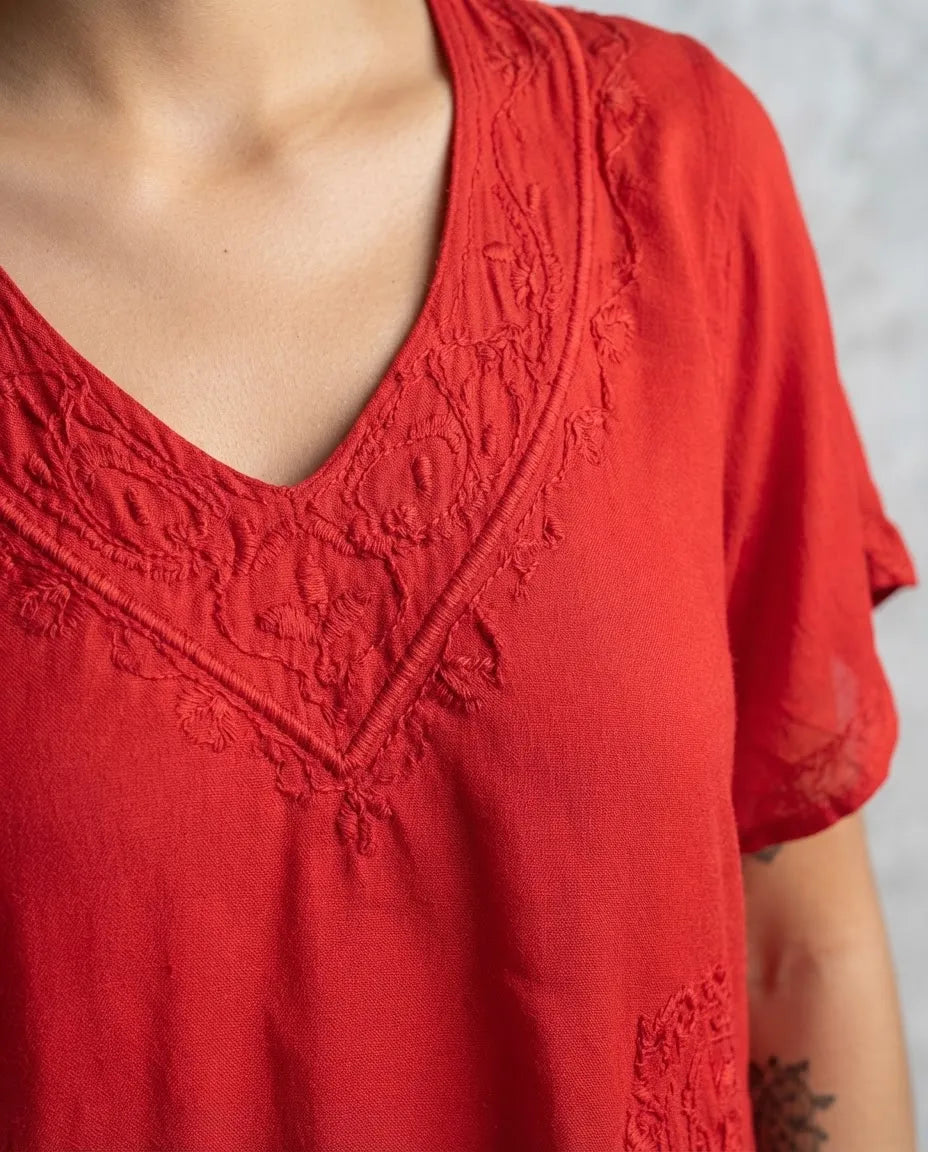 Blusa Vestido Divena Roja
