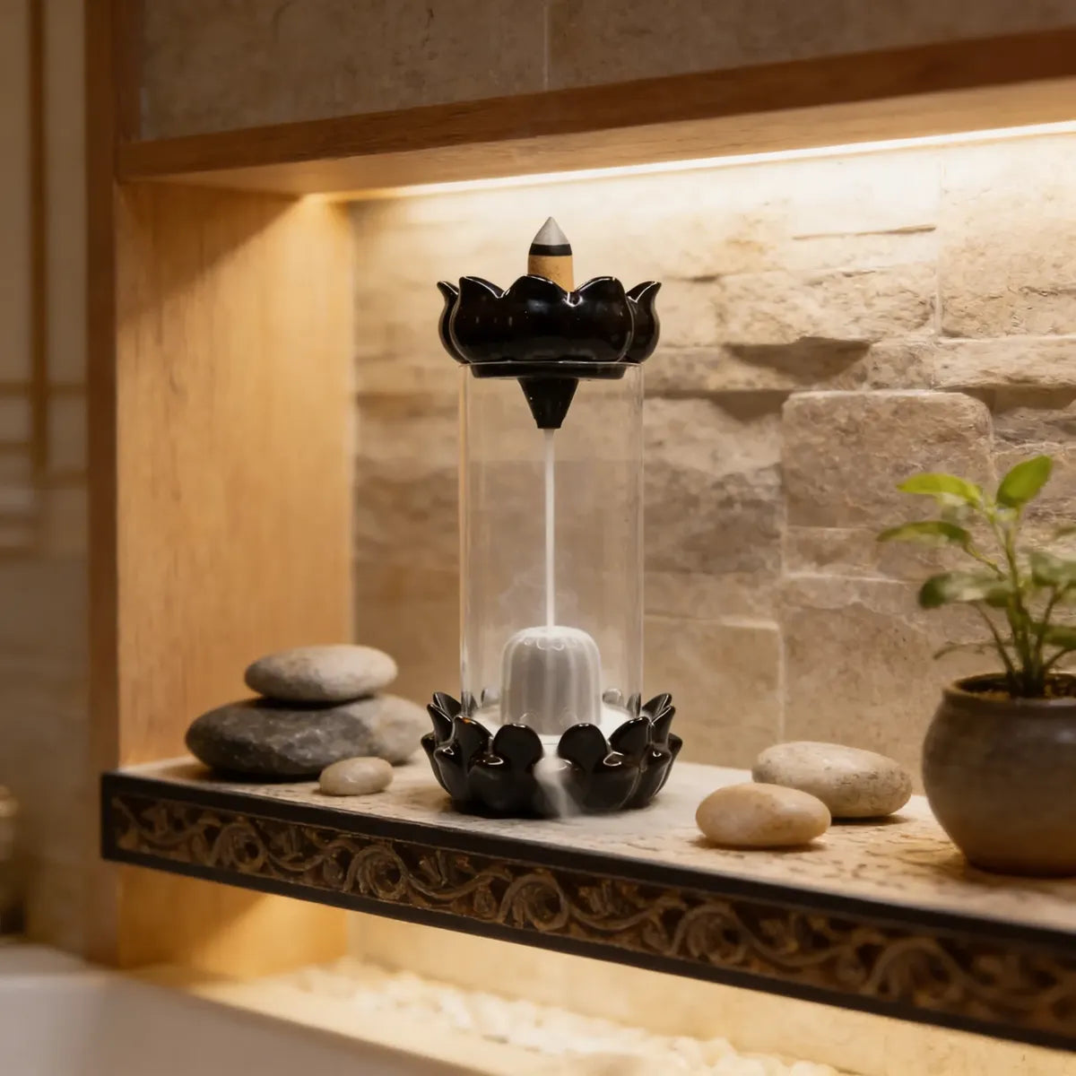 Porta Incienso Cascada Glass Shivling