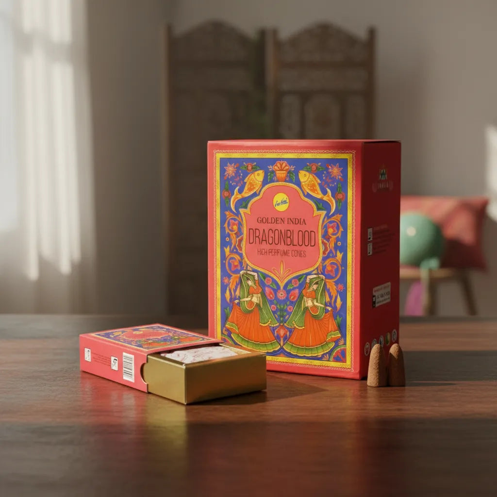 Incienso Cascada Golden Indian Sangre de Dragón 10 conos