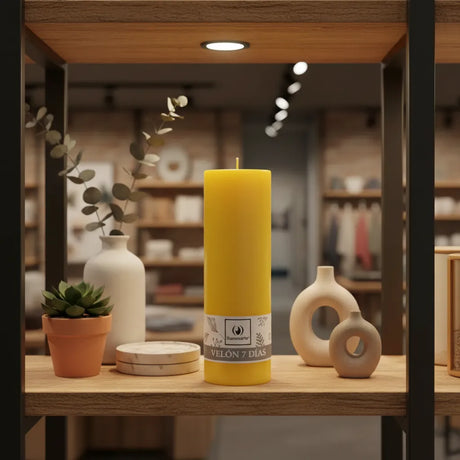 Velón Liso 7 Días Amarillo