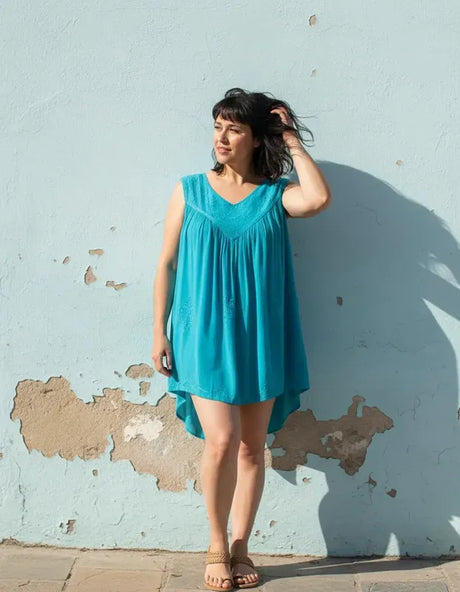 Blusa Vestido Chiti Celeste
