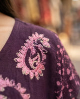 Blusa Vestido Devamati Rosado con Morado