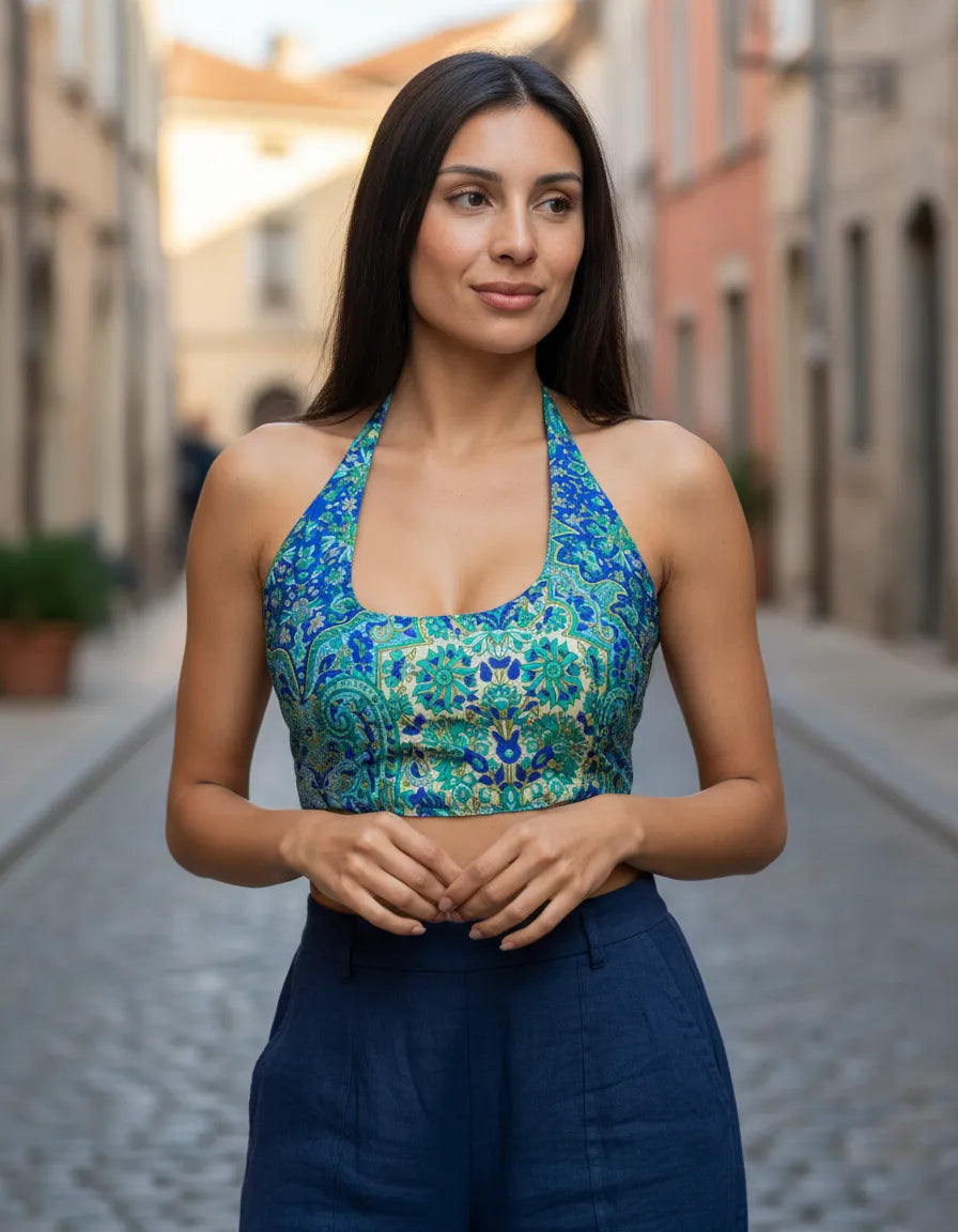 Top Trisha Azul con Turquesa