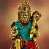 Hanuman Bronce con Piedras 16 cm