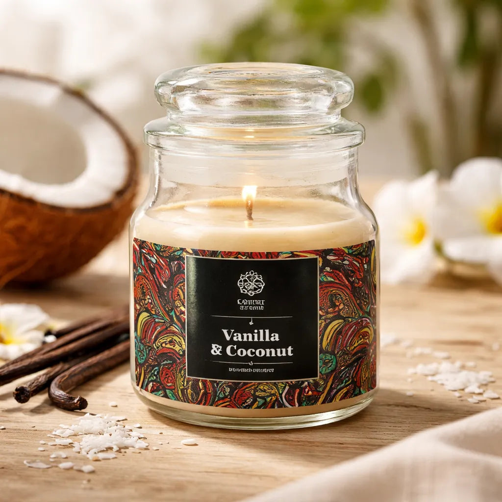 Vela Tapa Vidrio- Vainilla Coco