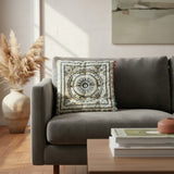 Cojin Boho Gris Cuadrado Chico