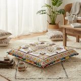 Cojin de Suelo Amarillo Boho Cuadrado XL