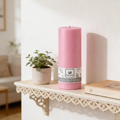 Velón Liso 7 Días Rosado