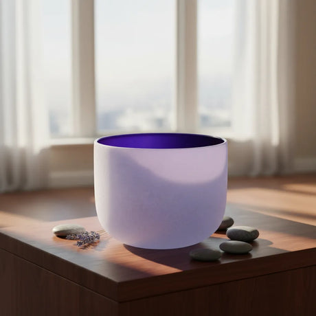 Cuenco Tibetano Cuarzo Índigo 10 Pulgadas Nota LA