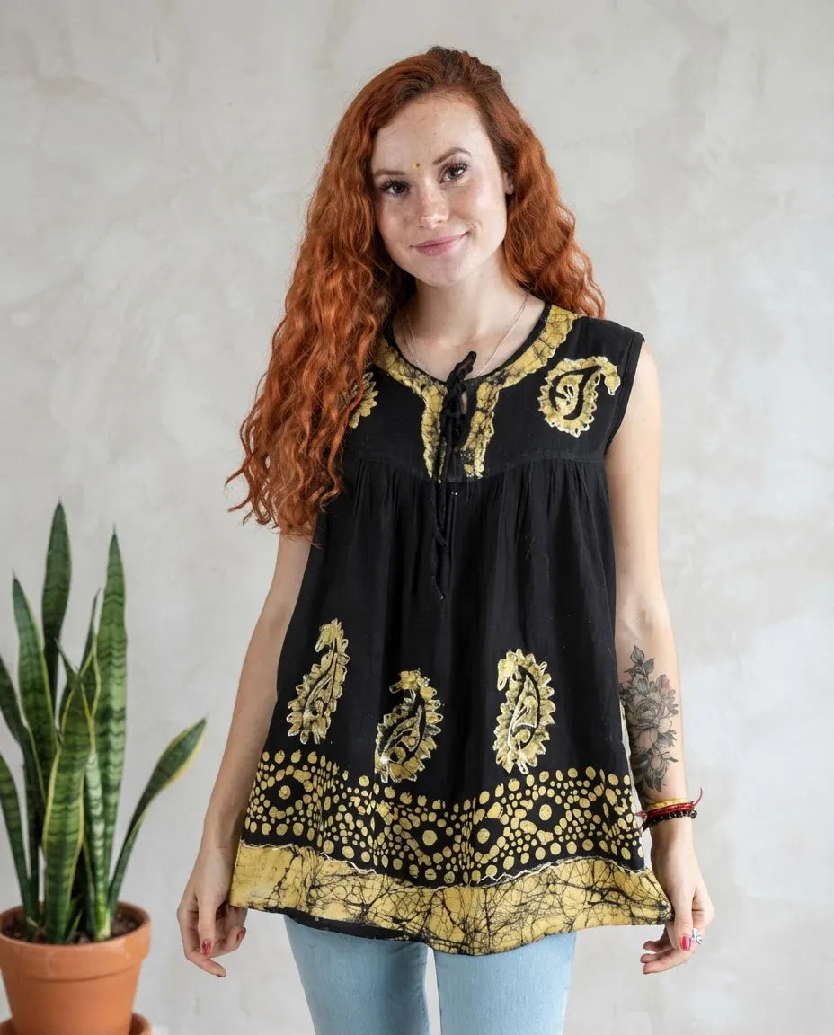 Blusa Dayita Negro con Amarillo