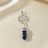 Colgante Lotus de Punta Lluvia de Estrellas Azul