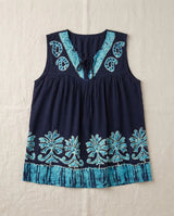 Blusa Darpita Azul Marino con Celeste
