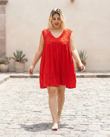 Blusa Vestido Charita Roja
