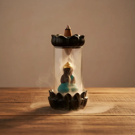 Porta Incienso Cascada Glass Budda