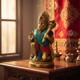 Hanuman Bronce con Piedras 16 cm