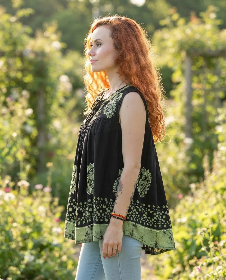 Blusa Dayita Negro con Verde