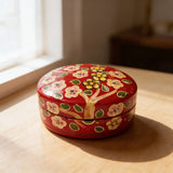Cajita de Sueños Oval Mini Flores Rojo