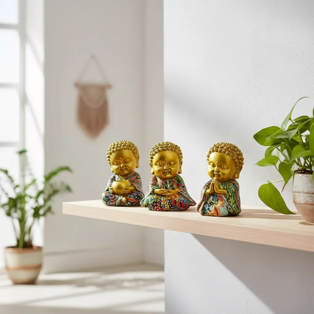 Set Little Budda Meditando