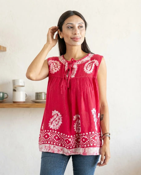 Blusa Dayita Rosado con Blanco