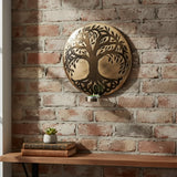 Porta Vela de Pared Árbol de la Vida Plateado