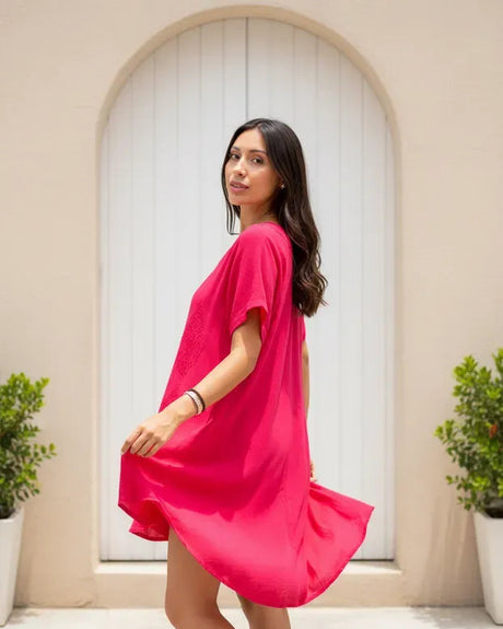 Blusa Vestido Dipika Rosada