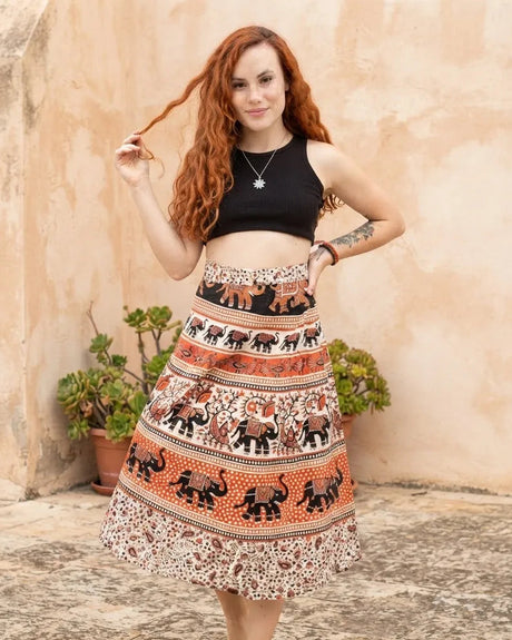 Falda Envolvente Dipika Naranja