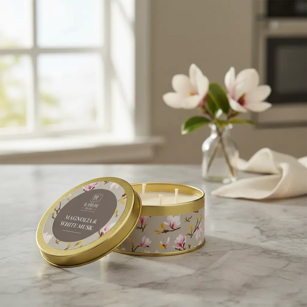 Vela Metal Magnolia y Almizcle