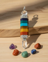 Colgante 7 Chakra con Punta de Cuarzo 4 cm