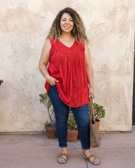 Blusa Vestido Chalani Roja