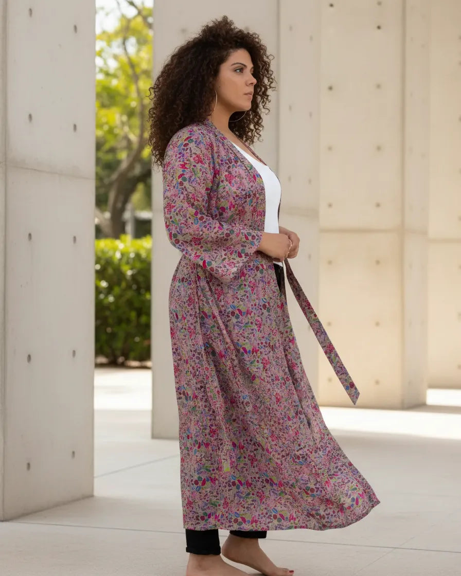 Kimono Trisha Gris con Rosa