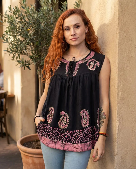 Blusa Dayita Negro con Rosado