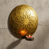 Porta Vela de Pared Flor de la Vida Dorado