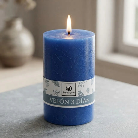 Velón Liso 3 Días Azul