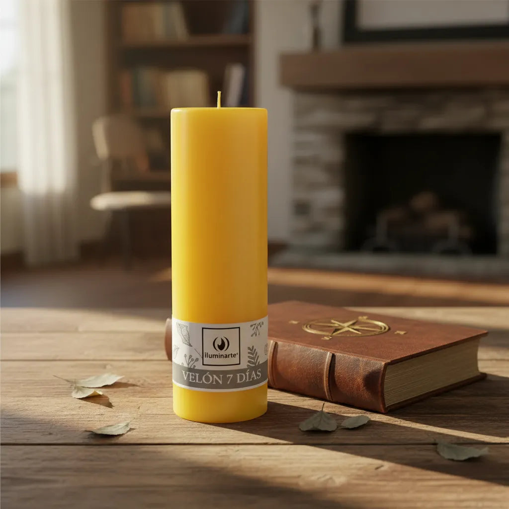 Velón Liso 7 Días Amarillo