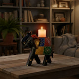 Porta Vela de Madera Black Elephant