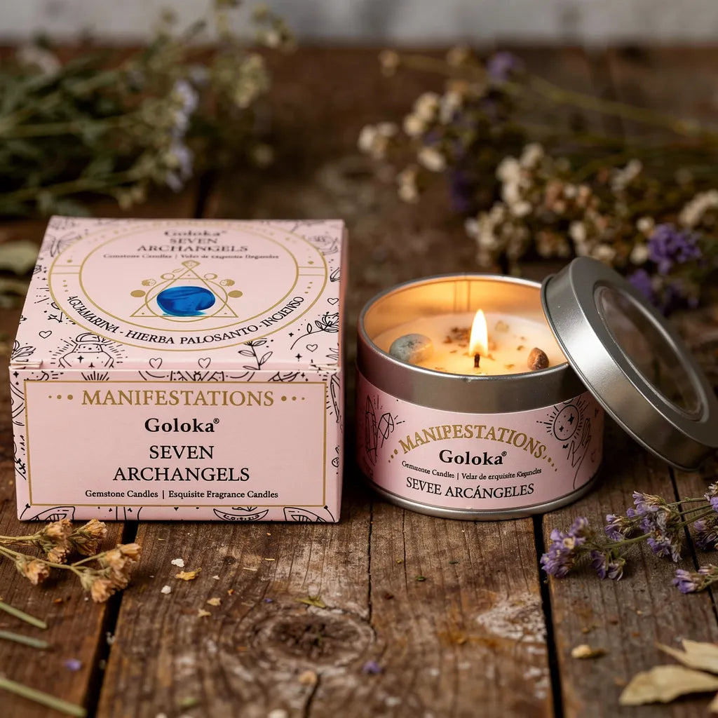 Vela Tarro Hierba Palo Santo Limón con Angelita