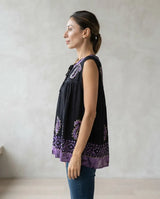 Blusa Dayita Negro con Morado