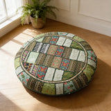Cojin de Suelo Verde Boho Redondo XL