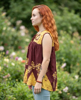 Blusa Chandri Café con Amarillo