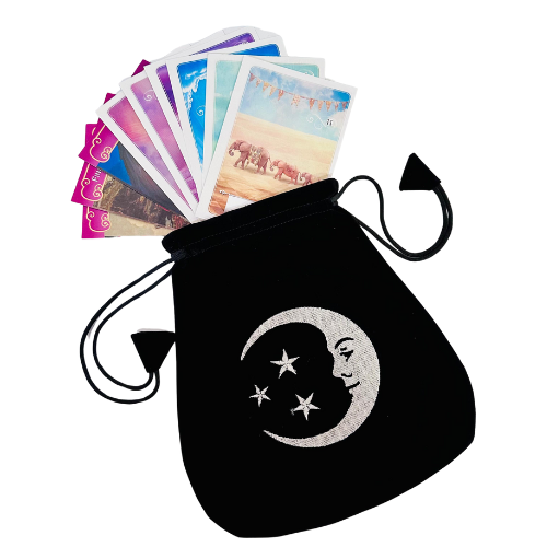 Bolsa Tarot Bordada - Diseño Luna y Estrellas