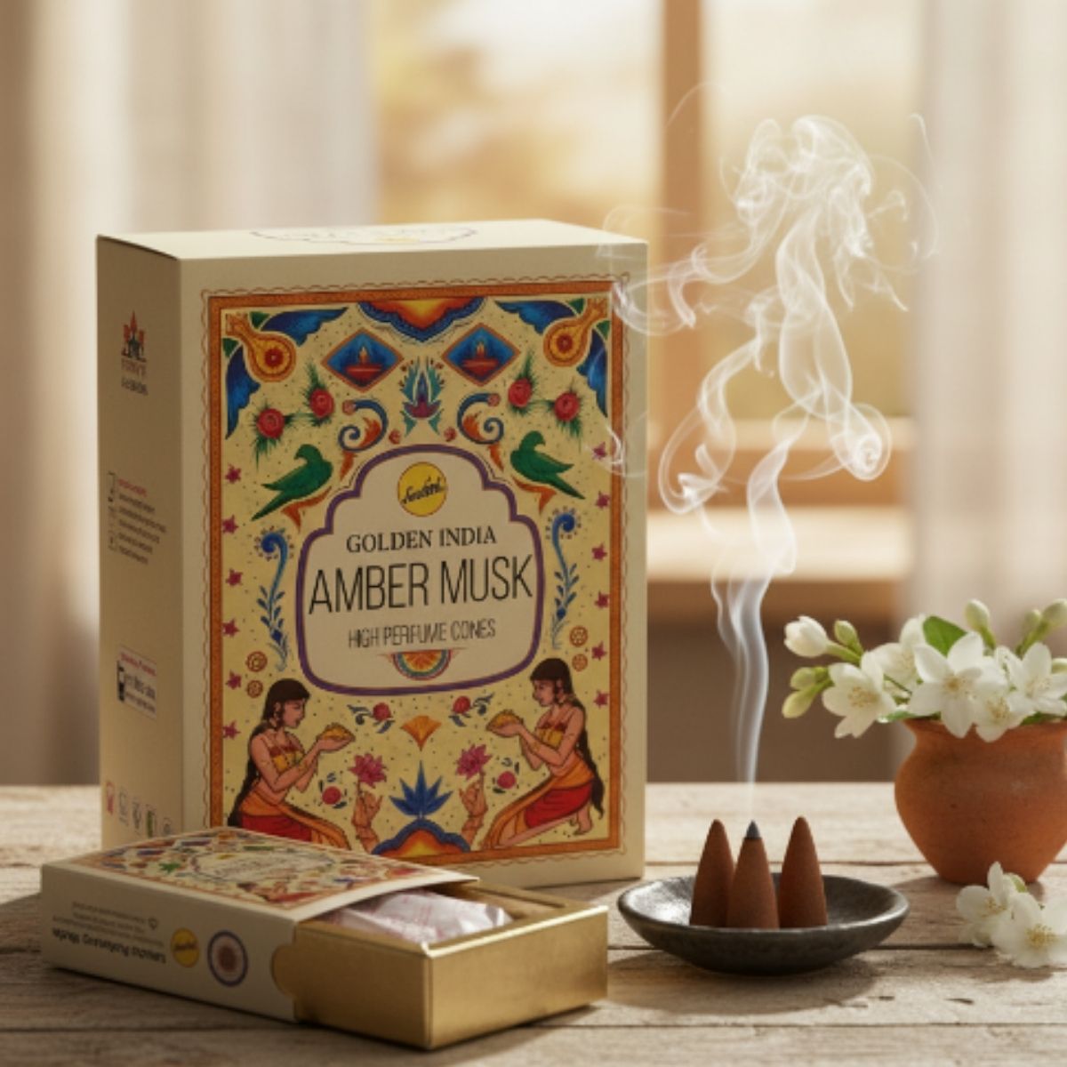 Incienso Cascada Golden Indian Amber Musk 10 conos