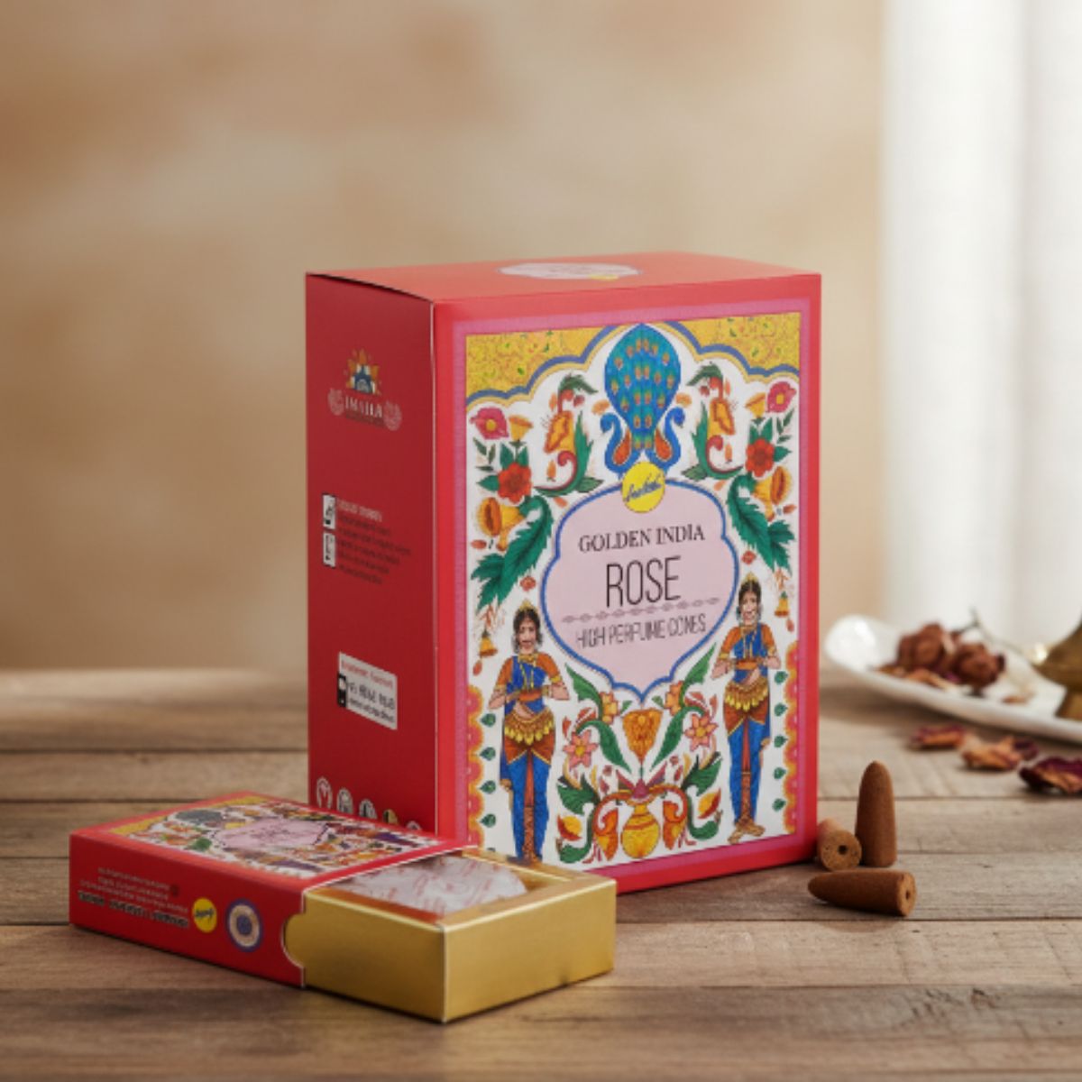 Incienso Cascada Golden Indian Rosa 10 conos