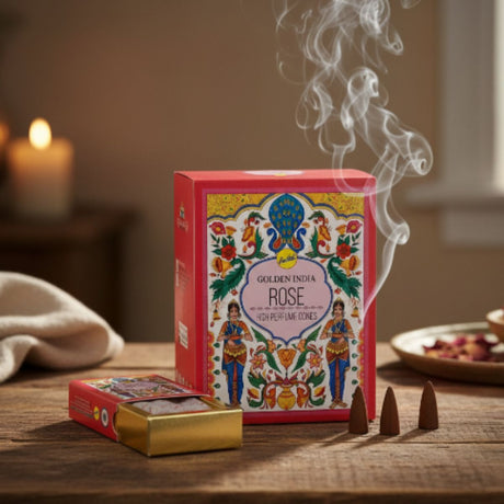 Incienso Cascada Golden Indian Rosa 10 conos