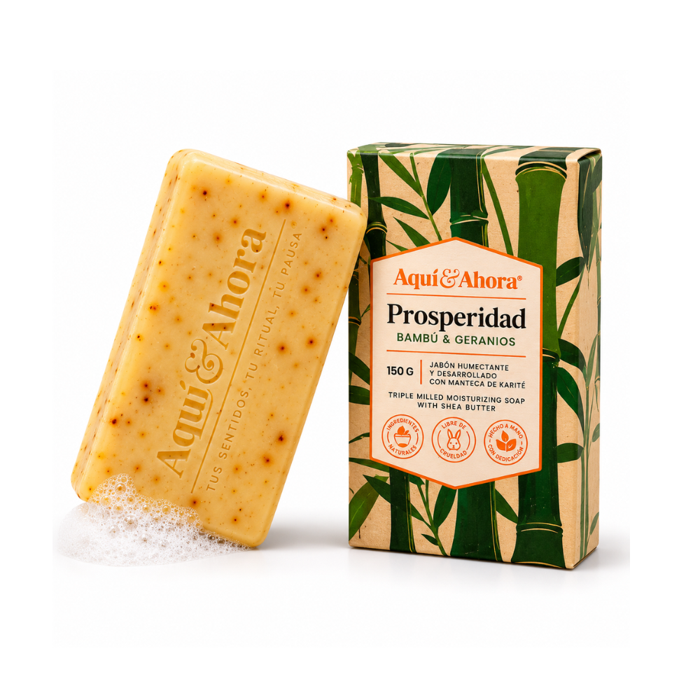 Jabón Aromático Prosperidad Bambu Geranios 150 Gr