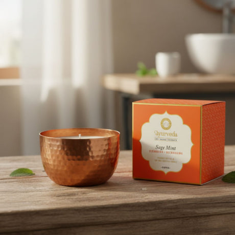 Vela Ayurveda de Dos Mechas Salvia Blanca y Menta