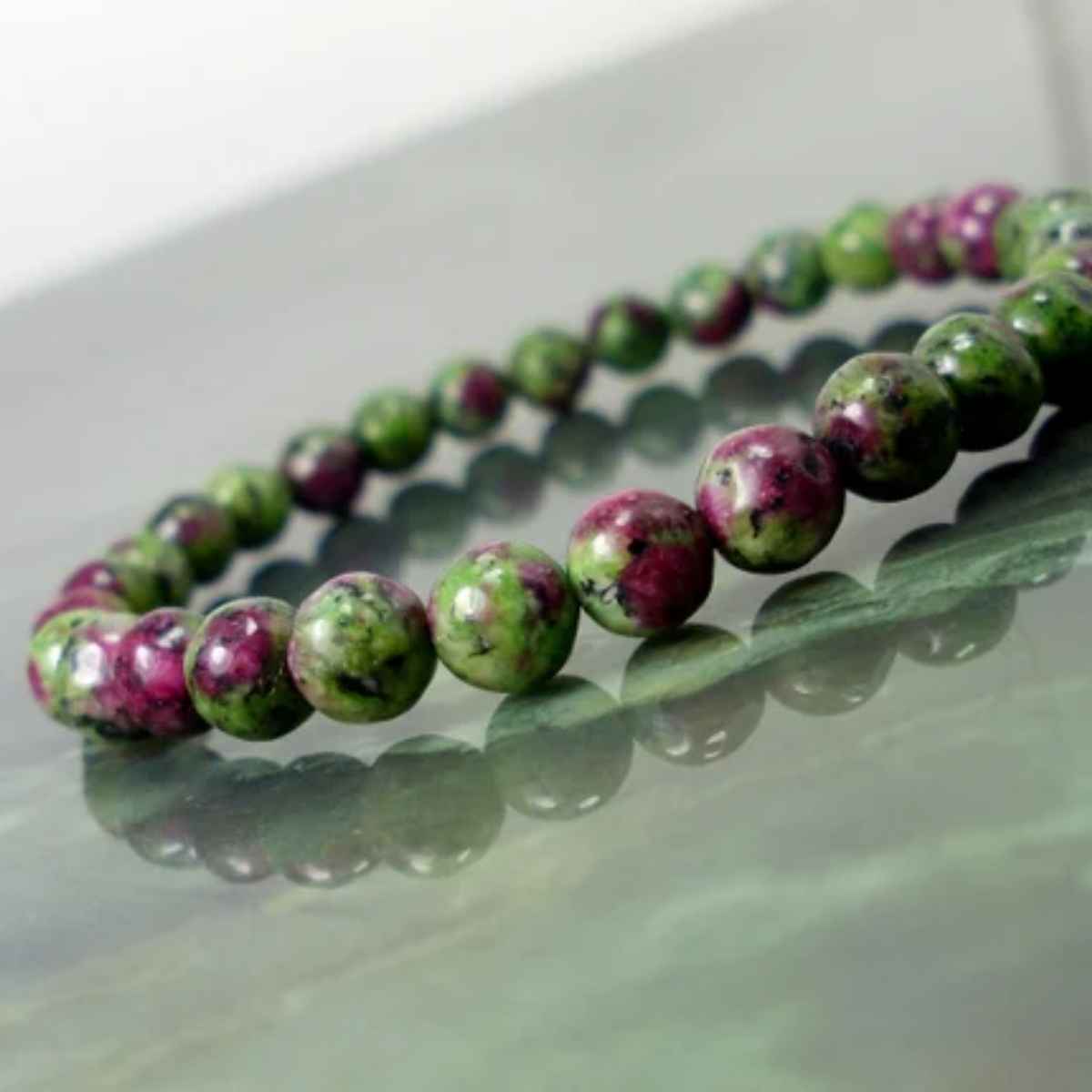Pulsera Zoisita Rubi 6mm