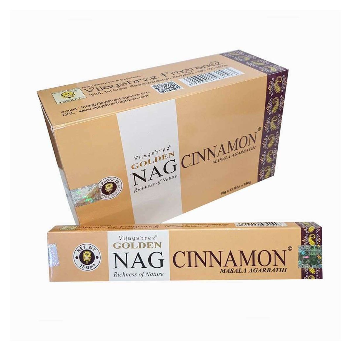 Incienso Natural Golden Nag Canela - Vijayshree